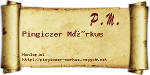 Pingiczer Márkus névjegykártya